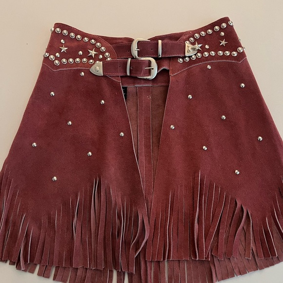 Understated Leather Chaps Belt in Pink “Rebelious Rose” - Picture 5 of 12